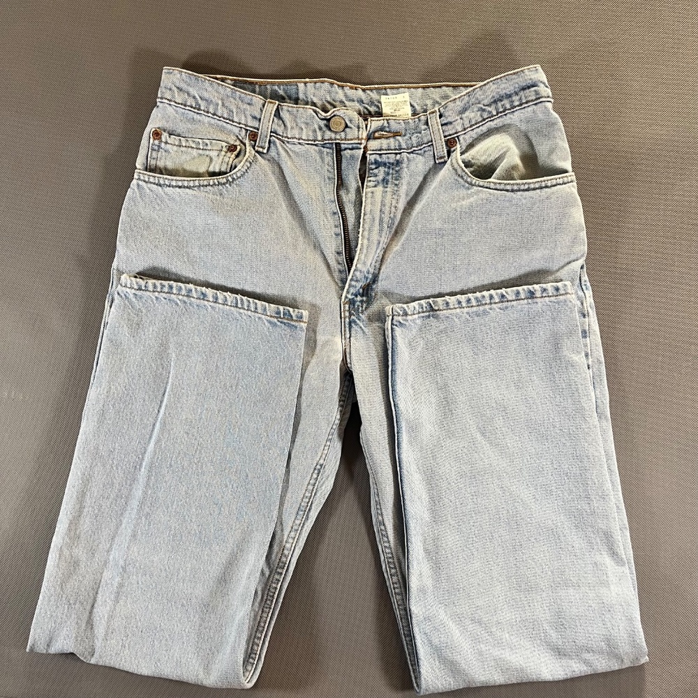 Vintage Levis 505 Jeans Mens Regular Fit Light Wash Denim 34 X 30 - Picture 4 of 10